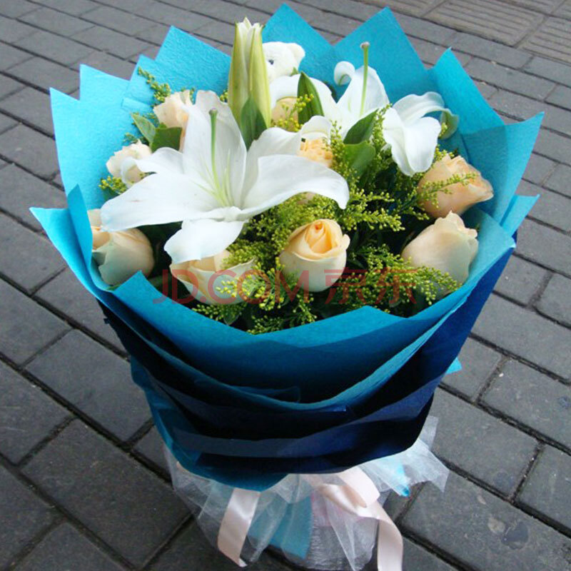 百合花鲜花速递玫瑰花束送老婆女友生日礼品北京上海鲜花同城配送