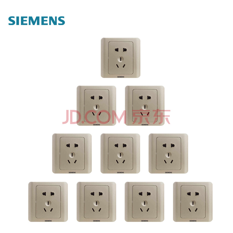 西门子开关插座面板 开关86型电工 远景金棕五