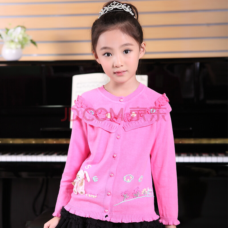 2014新款春秋装 韩版<em>儿童</em>圆领毛衣<em>开衫外套</em> _