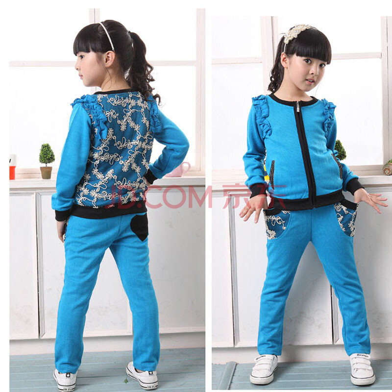 <em>中大童</em>韩版童装女童<em>马甲</em>卫衣两件套<em>秋冬装</em>新款