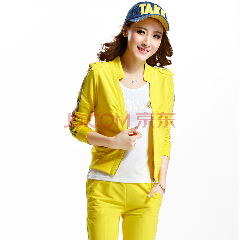 2014春款时尚男女情侣套装韩版修身套装女士