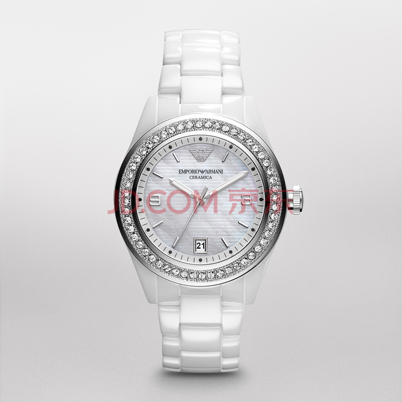 <em>ARMANI</em> <em>阿玛尼</em>白色新品<em>女式</em>陶瓷<em>手表</em>AR142