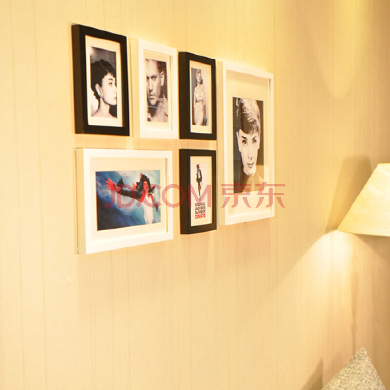 梓晨 实木照片墙 6框相框墙组合 创意组合相片墙 hd-006 樱桃木色.