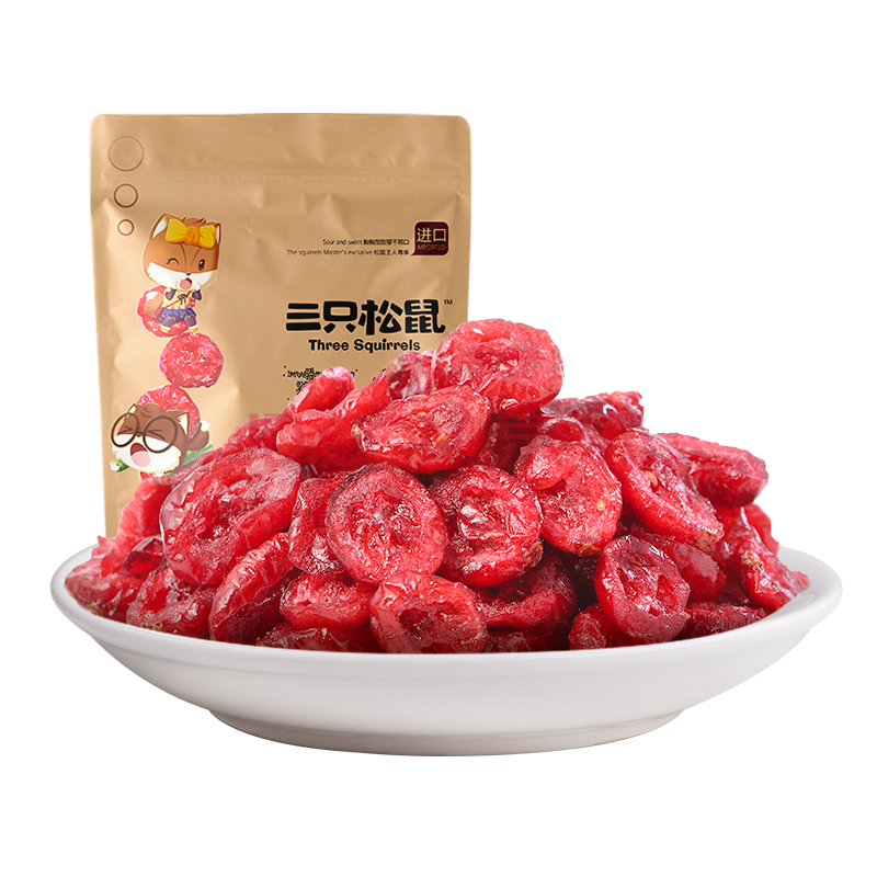 三只松鼠蔓越莓干 蜜饯果干休闲零食酸甜红宝石果肉果脯100g/袋