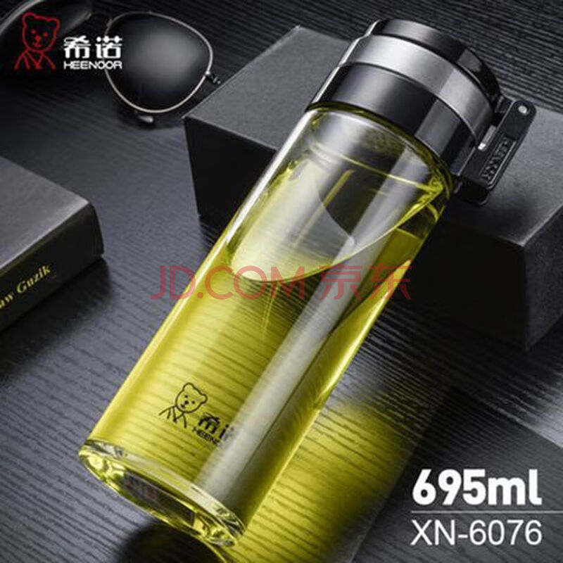 希诺便携运动水杯带滤网泡茶杯玻璃杯  695ml