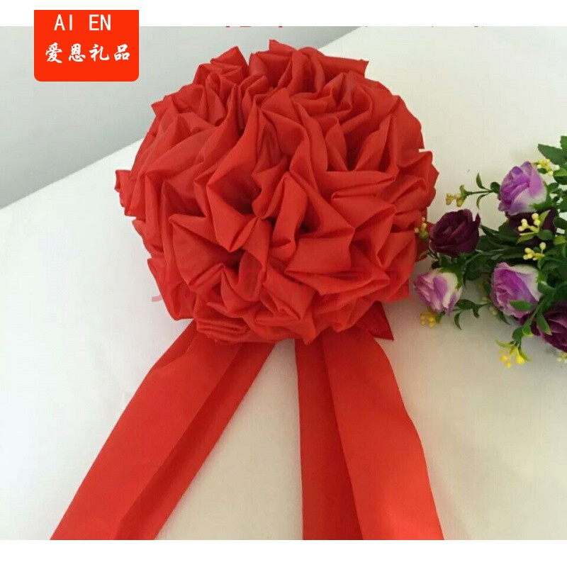 红绸43厘米花球总长4米飘带