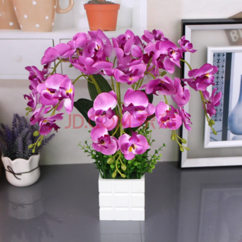 维肌泉 蝴蝶兰仿真花套装假花客厅卧室摆放花艺装饰花塑料花干花绢花