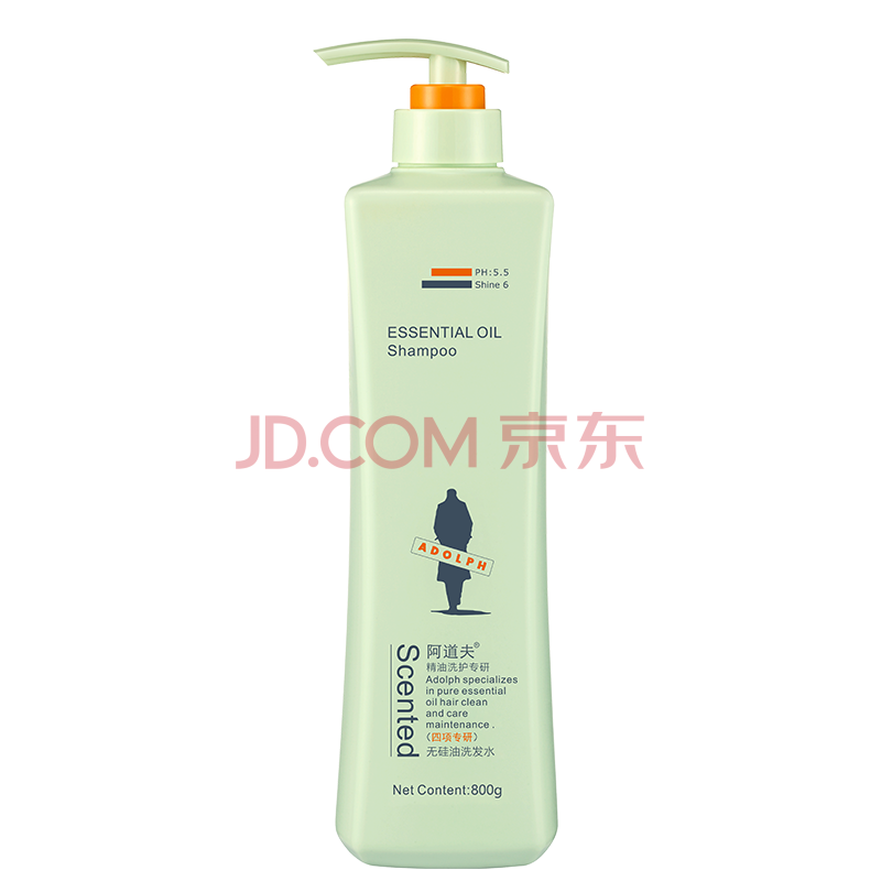 阿道夫无硅油洗发水800ml 清爽控油蓬松洗发露 控油舒缓去屑修护洗头膏