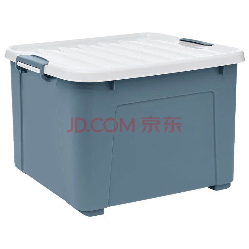禧天龙塑料收纳箱钢化升级款储物箱抗压衣物搬家整理箱 80L石青1个装