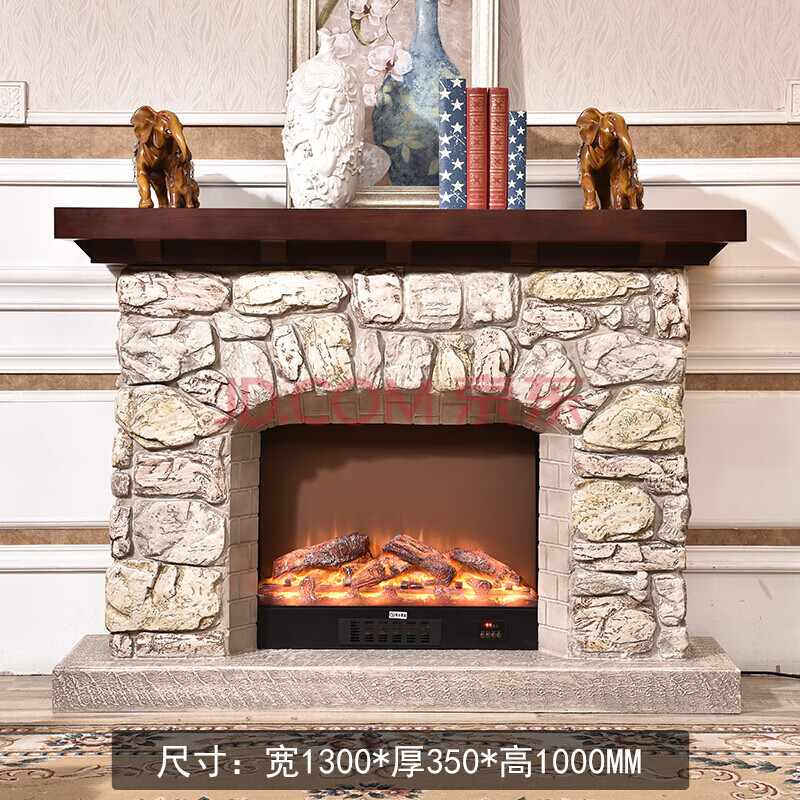 时尚 美式壁炉装饰柜仿真火焰壁炉取暖器家用大理石木柴欧式壁炉背景