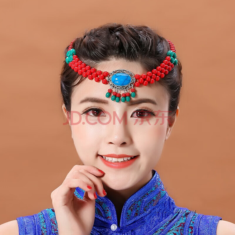 蒙古族藏族羌族少数民族风舞蹈演出跳舞头饰佩饰配饰手工串珠发饰sn