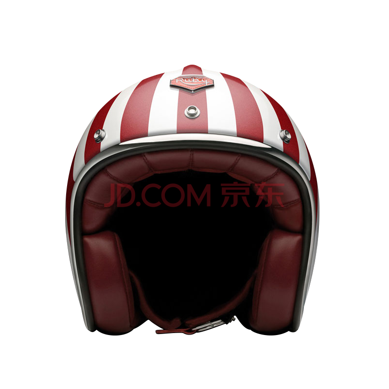 ruby碳纤维摩托车复古经典头盔3/4盔条纹款 涉谷 l