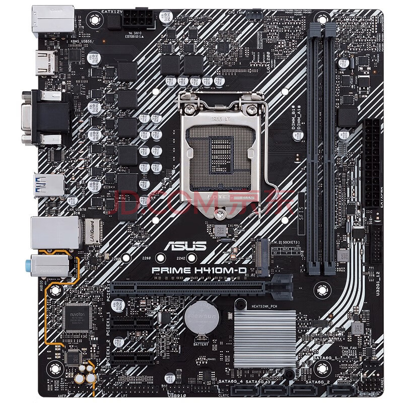 2接口主板 lga1200 支持10400处理器 prime h410m-d