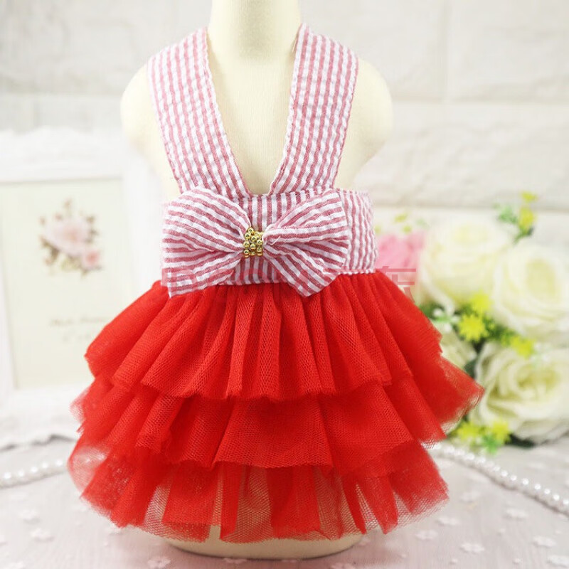 y夏季新款狗狗衣服宠物狗衣服裙子泰迪博美公主裙猫咪兔子可穿裙子卡