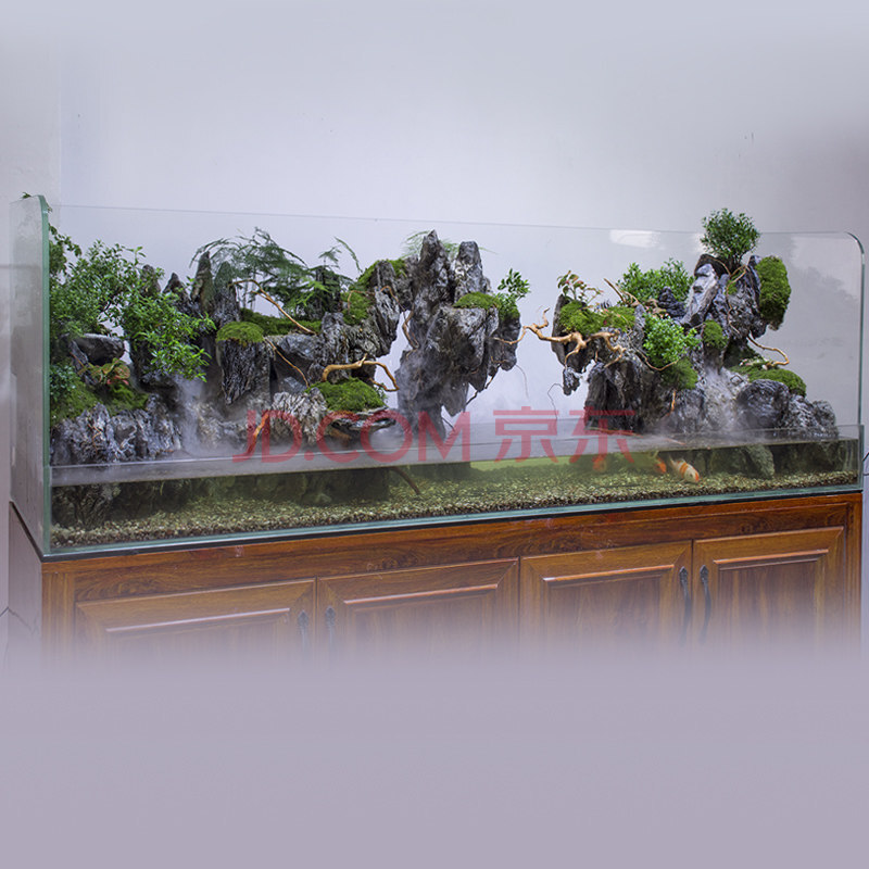 假山水陆缸成品生态造景雨林缸水草缸diy微景观大型水族鱼缸景观 73号