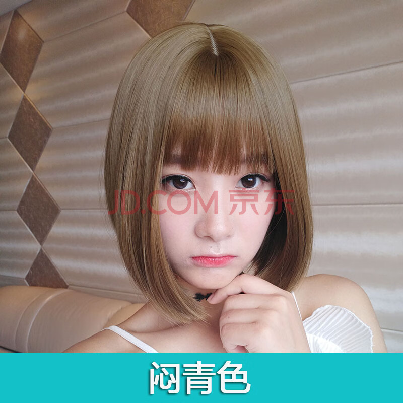 真丝波波头假发假发女全头套学生bobo头网红波波头圆脸修脸假发套发型