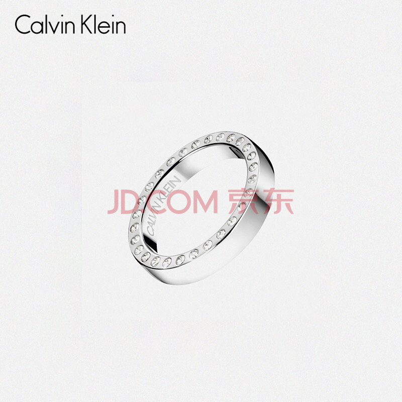 ck卡文克莱calvinkleinhook护刻系列首饰单排镶嵌银色细手镯skj06md0