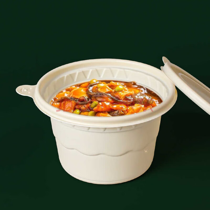 泰唐一次性饭碗玉米淀粉餐盒汤打包盒食品级专用可微波加热圆盒带盖小