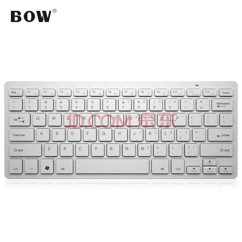 B.O.W航世 HW098C 超薄便携办公无线键盘 轻音巧克力按键办公家用键盘 白色