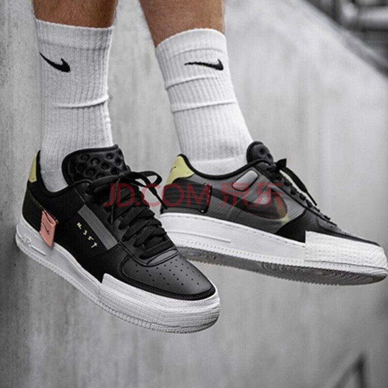 af1耐克板鞋男鞋空军一号air force 1 机能狼灰 纯白 解构拼接黑白