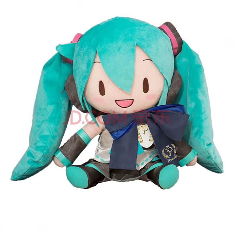 傻fufu 世嘉sega初音fufu毛绒公仔 初音未来布偶玩偶雪初音抱枕约32cm