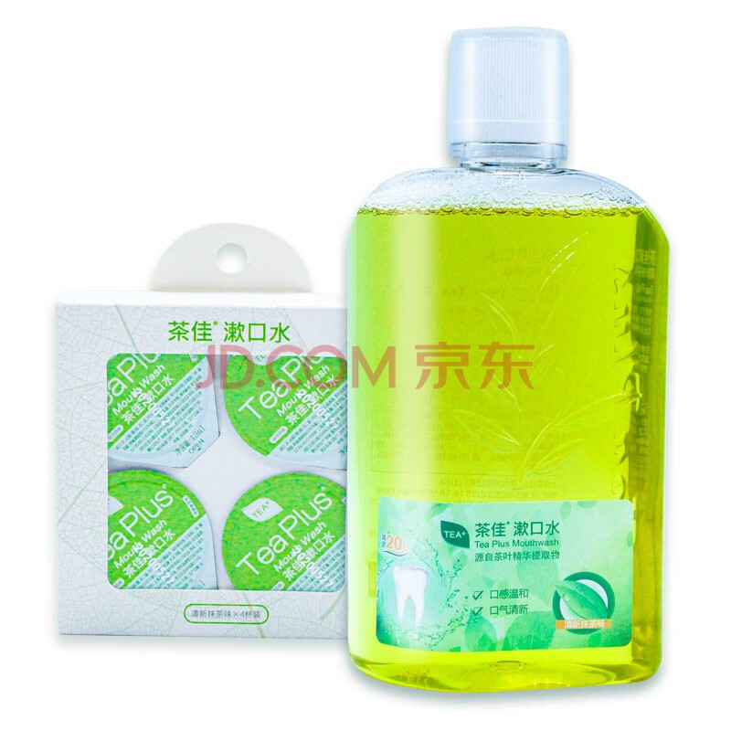 茶佳 漱口水500ml 4粒装组合装 清洁口腔零酒精