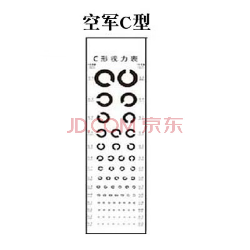 视力表挂图标准儿童家用卡通e字c型成人视力测试国标对数视力表 空军c