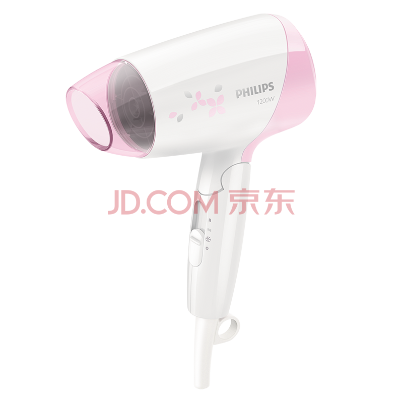 飞利浦（PHILIPS）电吹风机 恒温护发 家用可折叠 学生宿舍必备HP8120/05 粉色