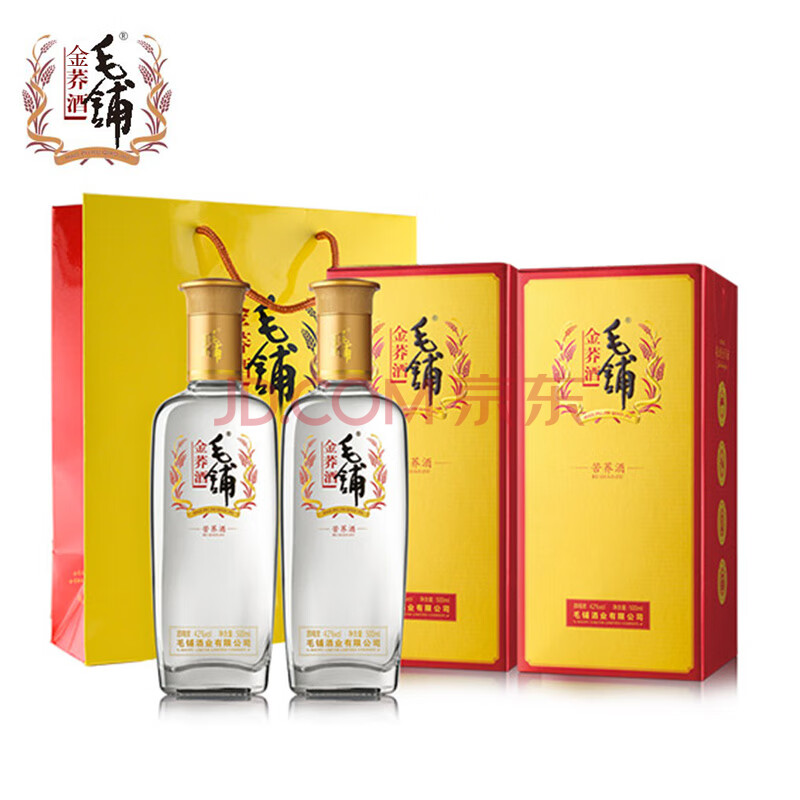 劲酒 毛铺苦荞酒 金荞 42度 500ml/瓶 白酒(新老包装随机发货 两支装