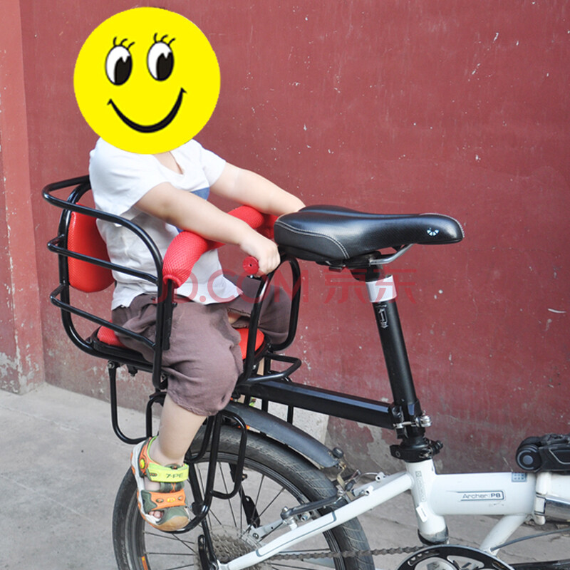 自行车儿童座椅 带把手加高加厚折叠山地车儿童后置宝宝座椅后座