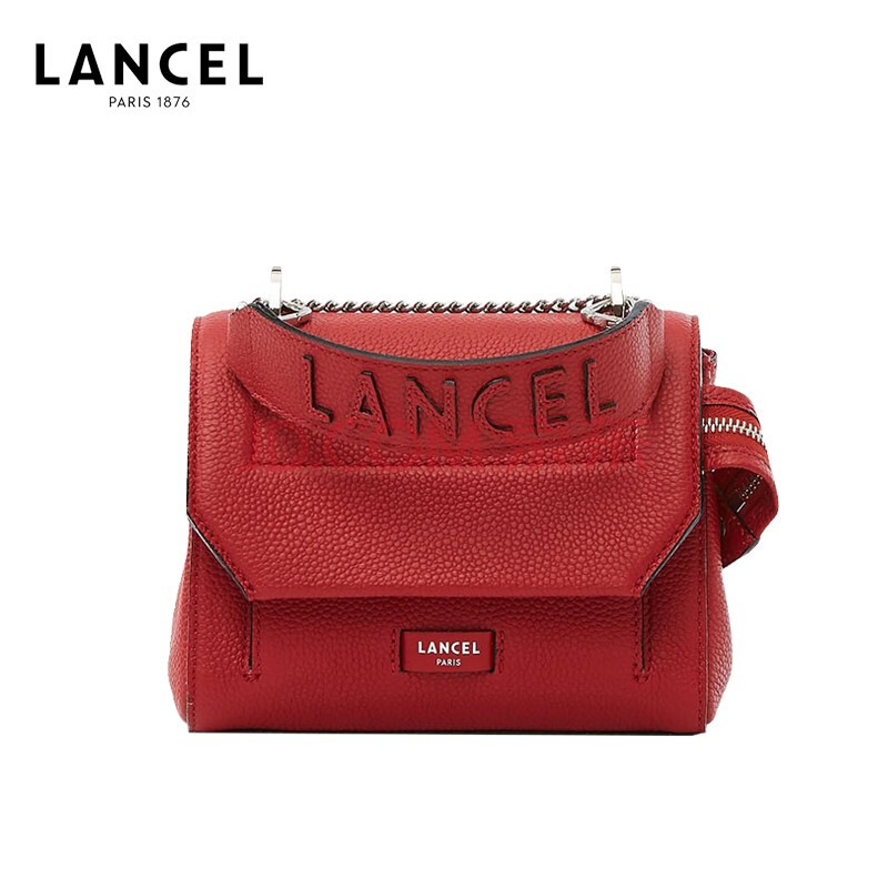 兰姿lancel ninon系列 女士 红色 牛皮革 中号 翻盖包 a09222irtu