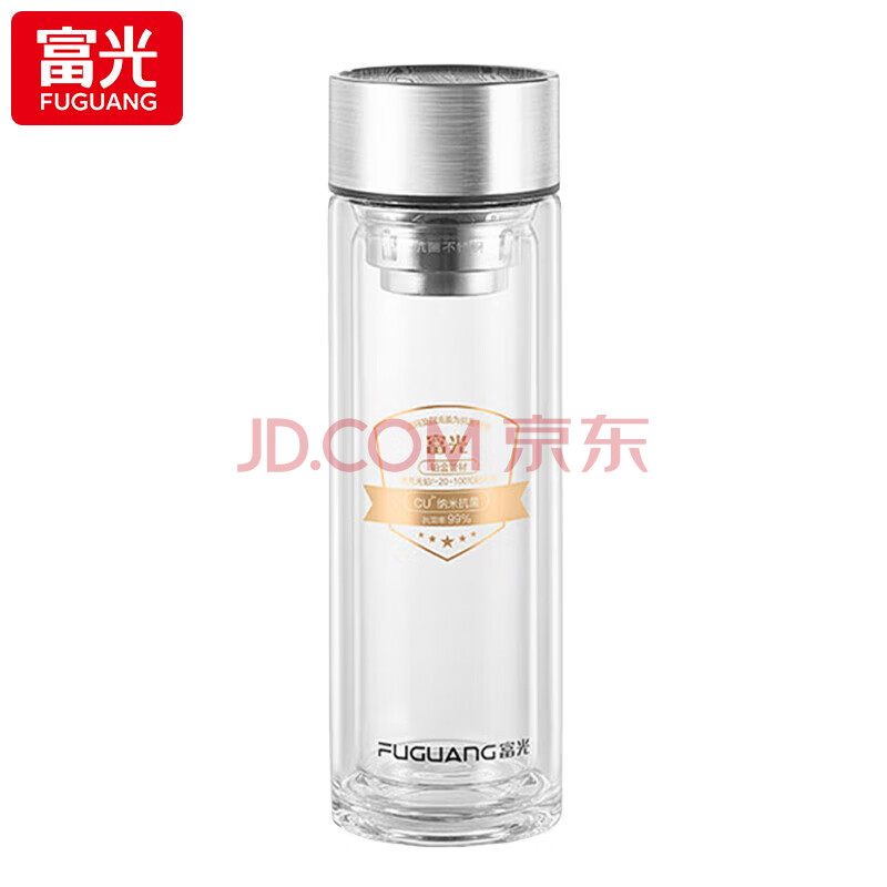 富光厨具 抗菌双层玻璃杯330ml G2217-SH-330 商务办公杯 送礼礼品