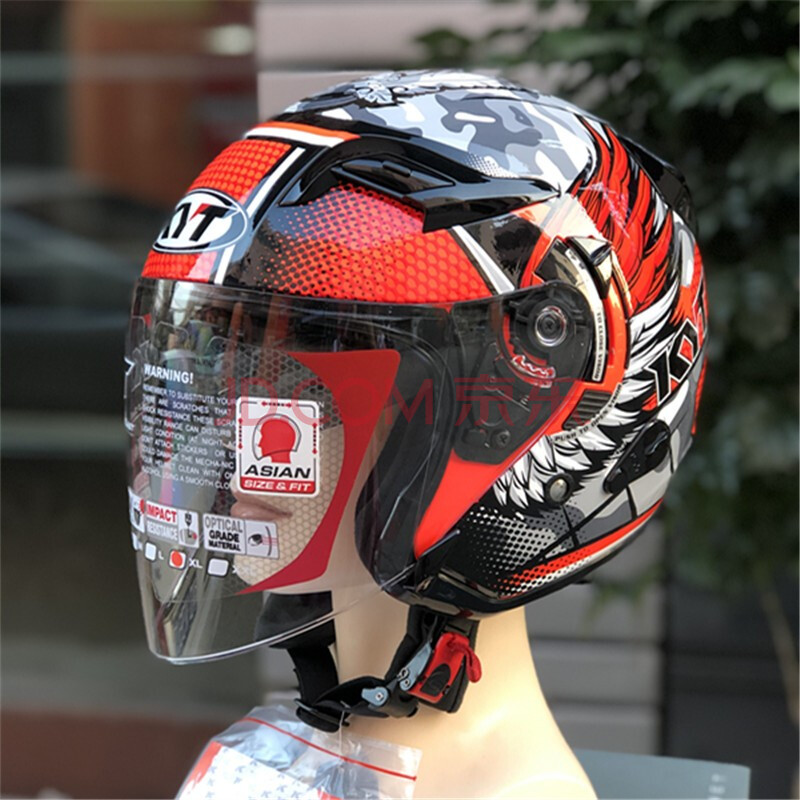 进口意大利kyt摩托车头盔夏季半盔双镜片半覆式四季机车安全帽个性