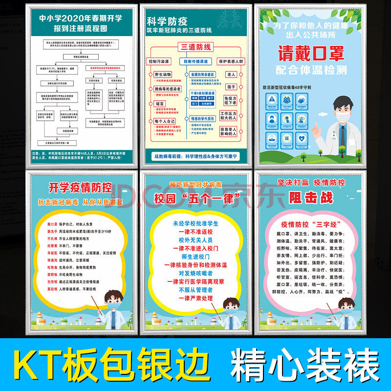 学校防疫宣传海报校园学生返校疫情防控宣传画幼儿园中小学开学新冠