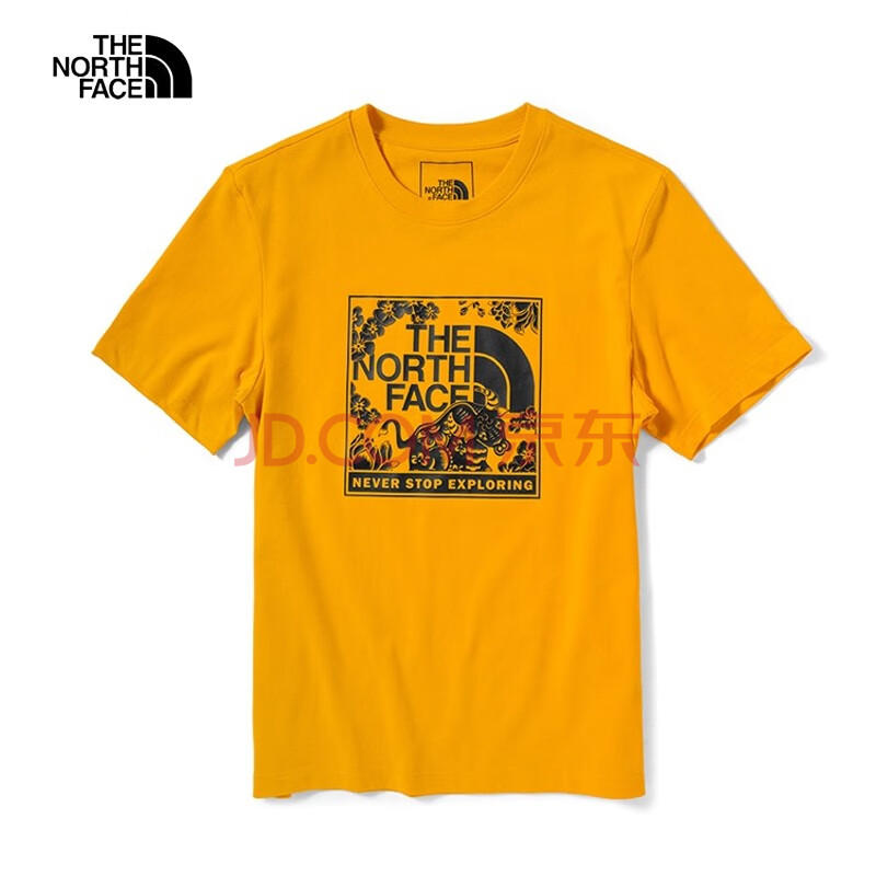 北面thenorthface 2021春夏新品 牛年新年款 情侣印花短袖t恤 4u8s nf