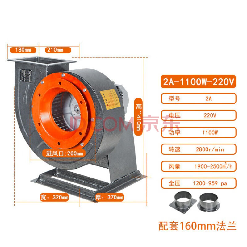 大功率cf形离心管道风机220v380v强力工业厨房酒店排油烟蜗牛抽风机