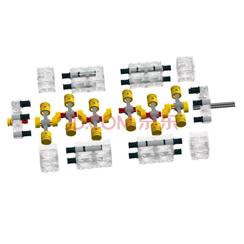 兼容乐高咔搭散件引擎积木发动机模型v16透明气缸活塞