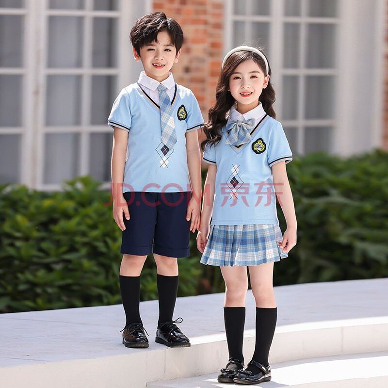小学生夏季校服套装幼儿园园服夏装2021新款短袖裙裤儿童学院风校服小