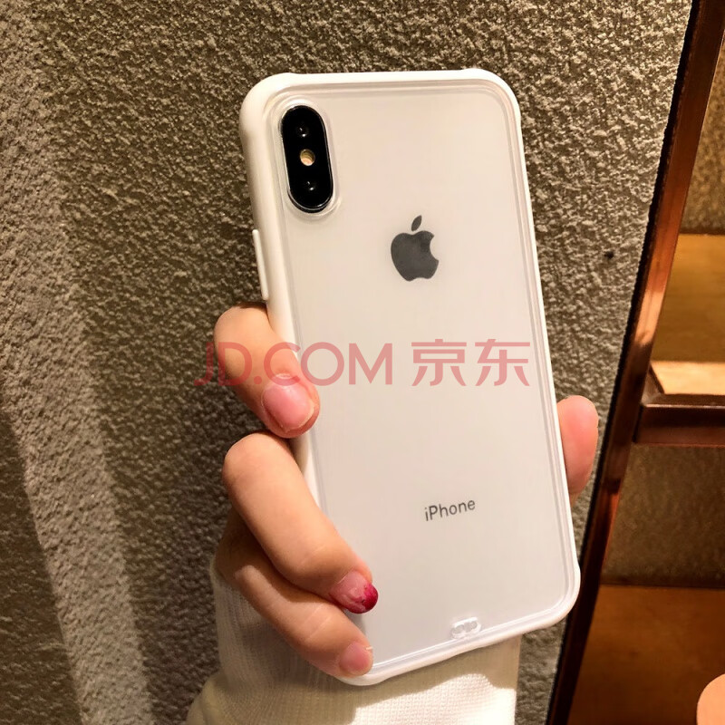 简约透明苹果7plus白色xr边框iphonexsmax手机壳11pro全包x套8/6s乔鸟
