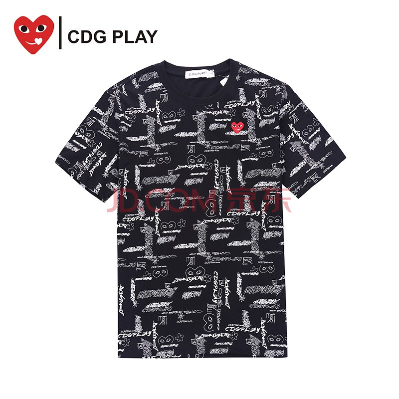 【商场同款】cdg play2021年春夏新款黑色修身个性显高男士短袖polo衫