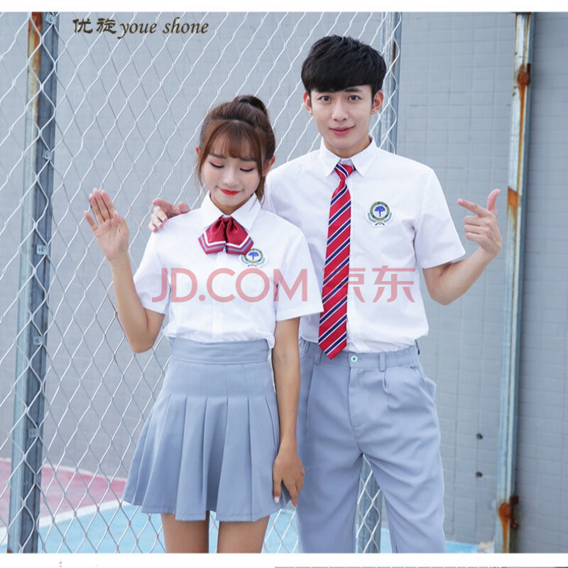 优旋夏季初中高中学生校服套装学院风韩国小学六年级初三毕业照班服装