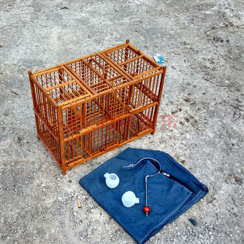 升级款黄豆鸟收藏踏笼画眉笼鸟笼 媒子鸟笼 母鸟笼,上山笼 (画眉)大号