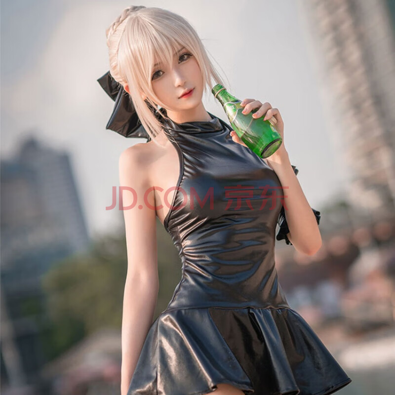 结盟者 fate吾王黑saber泳衣死库水泳装cosplay动漫服装女二次元2021