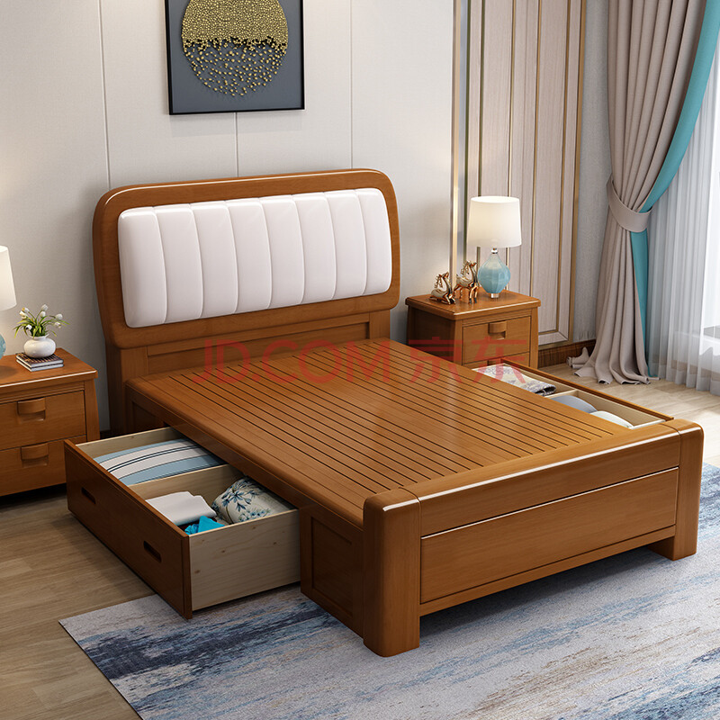 箱体床 实木单人床可储物家用小户型1米1.