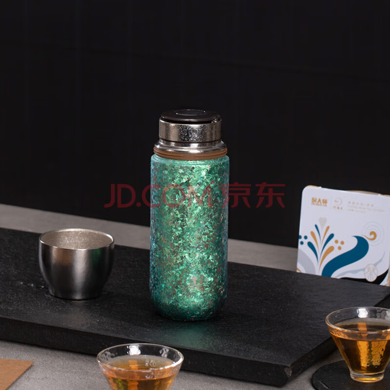 焖大师（MENDASHI）纯钛焖杯MD400T家用办公焖泡杯便携保温杯 翡翠绿 400mL 商用
