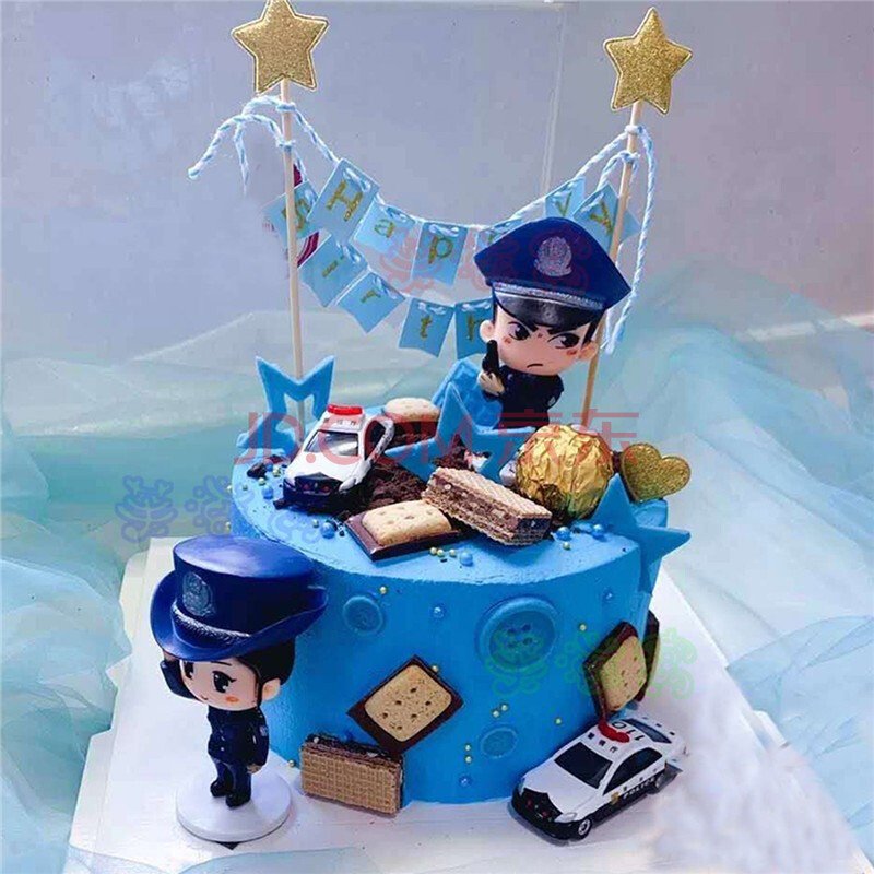 创意警察生日蛋糕同城交警女警警车蛋糕男孩女孩全国北京上海广州深圳