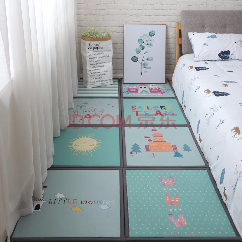 碧娟 可定制 折叠睡垫地铺拼接地毯卧室床边方块毯儿童宝宝爬爬垫拼图