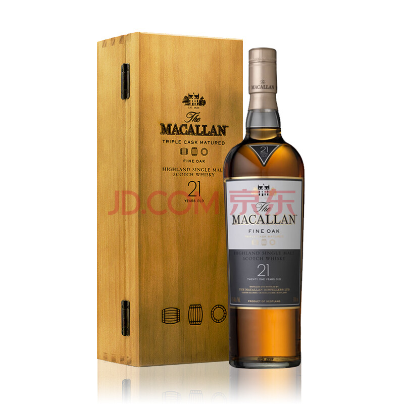 原装进口洋酒 macallan 麦卡伦单一麦芽威士忌 麦卡伦21年黄金三桶700