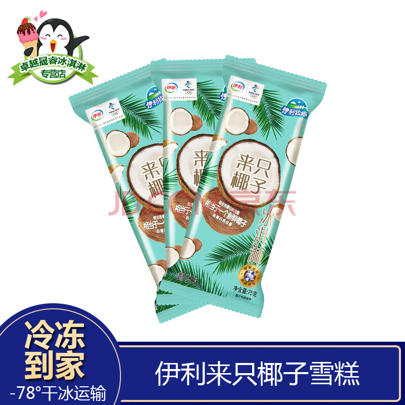 伊利牧场冰淇淋新品来只椰子雪糕蛋白椰汁冷饮75g 伊利来只椰子*5支