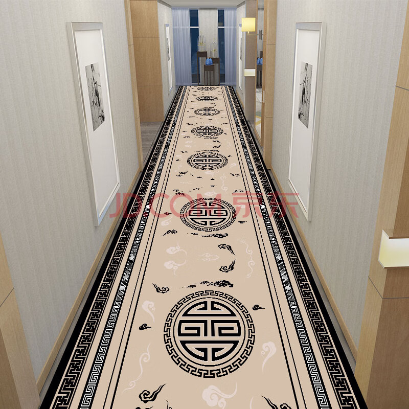 可裁剪中式走廊地毯过道进门家用中国风酒店宾馆长条楼梯玄关定制